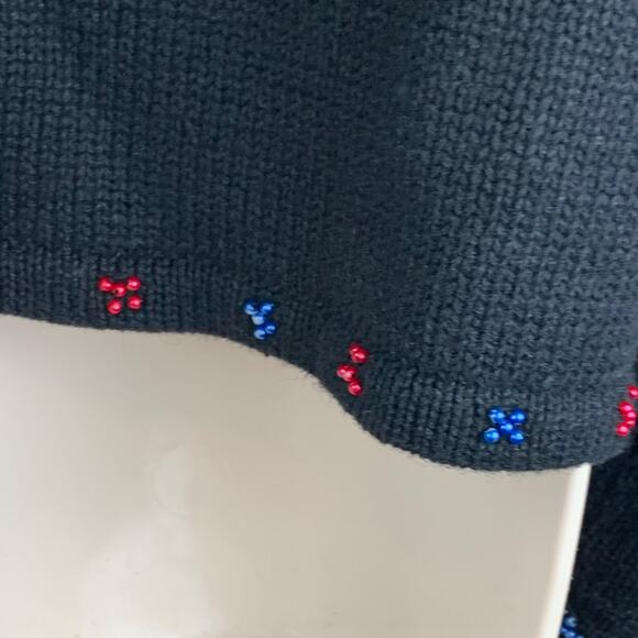 Designer Studio L Black Christmas Cardigan Pretty Sweater Zips - Picture 12 of 13